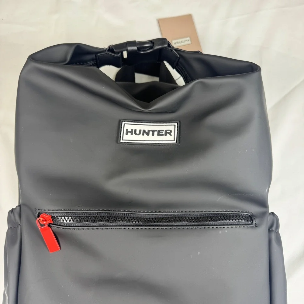 Hunter‎ Original Top Clip Backpack Black Rubberized Water Resistant Bag NEW
